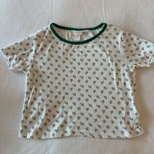 Rachel Ashwell 100% Organic Cotton Floral Women's Short Sleeve Tee, Sleep Top, S